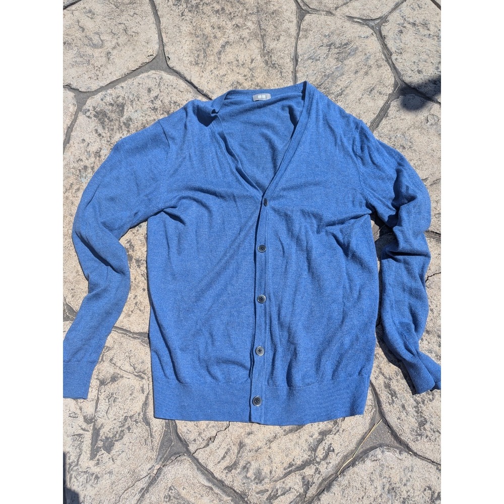 Uniqlo Women's‎ Light V Neck Long Sleeve Cardigan Blue Size M